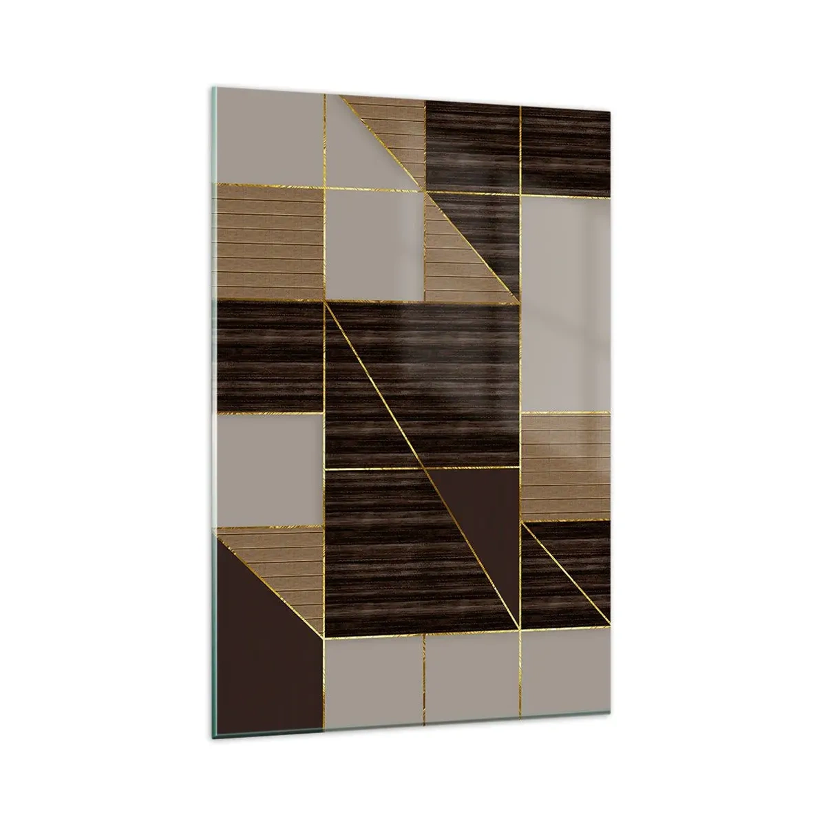 Üveg kép - Barna és arany mozaik - 80x120 cm