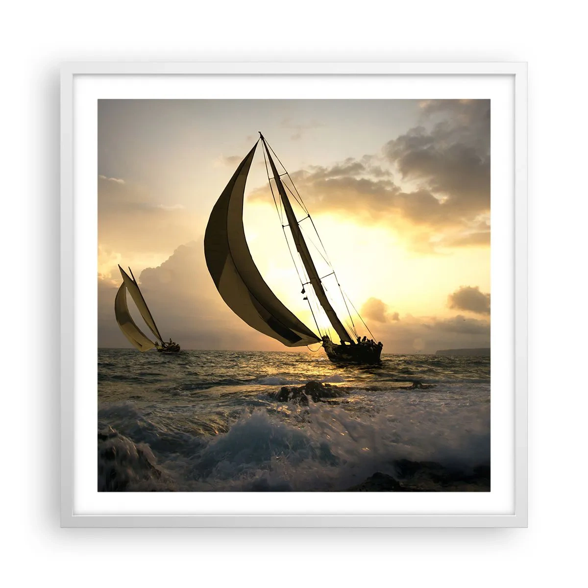 Poszter fekete keretben - Széllel és széllel szemben - 60x60 cm