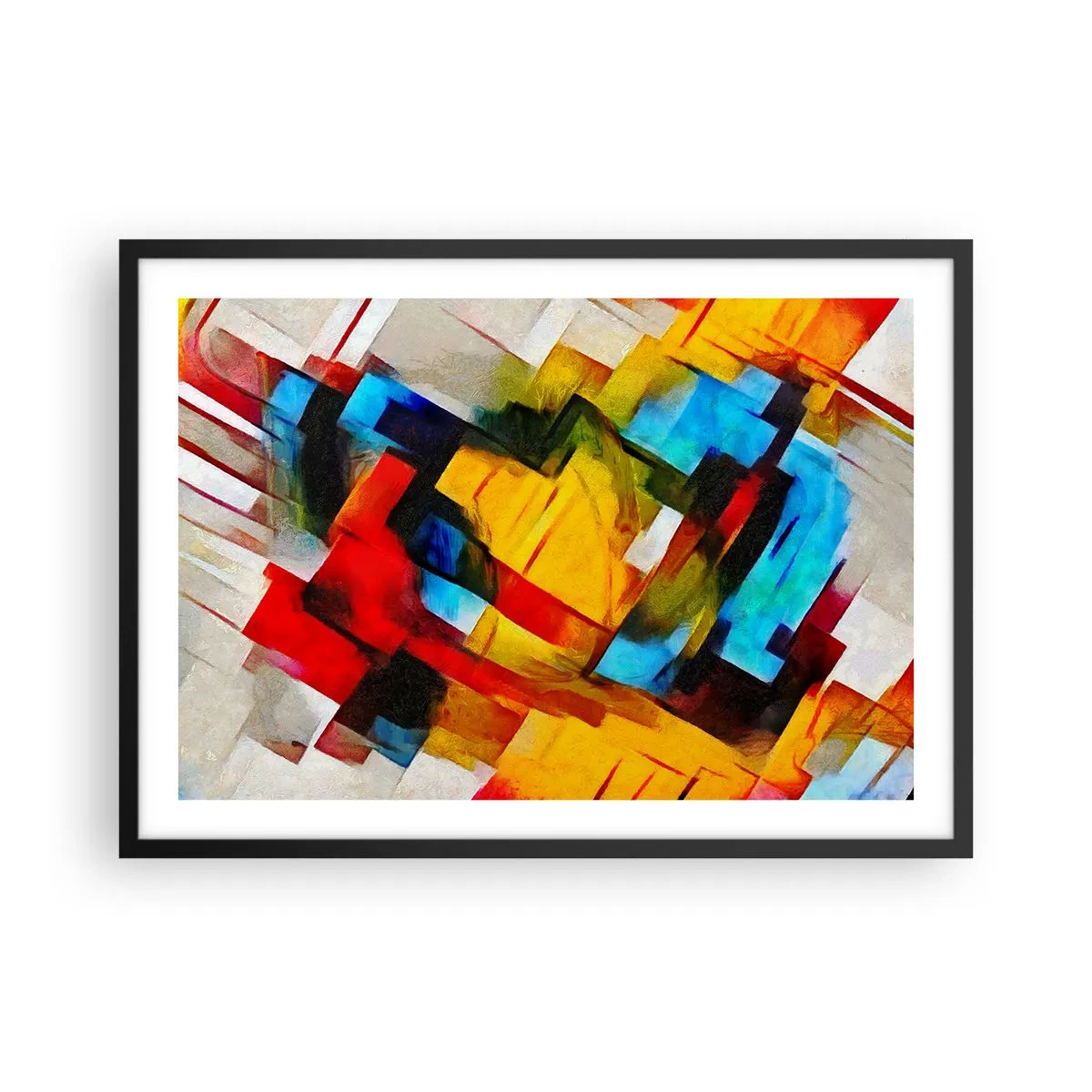 Poszter fehér keretben - Többszínű réteges - 70x50 cm