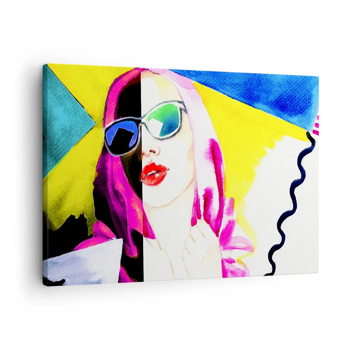 Vászonkép - Színes portré egy napszemüveget viselő nőről - 70x50cm - Nem vagyok fehér és nem vagyok fekete - Modern fali dekoráció nappalihoz és hálószobához ARTTOR