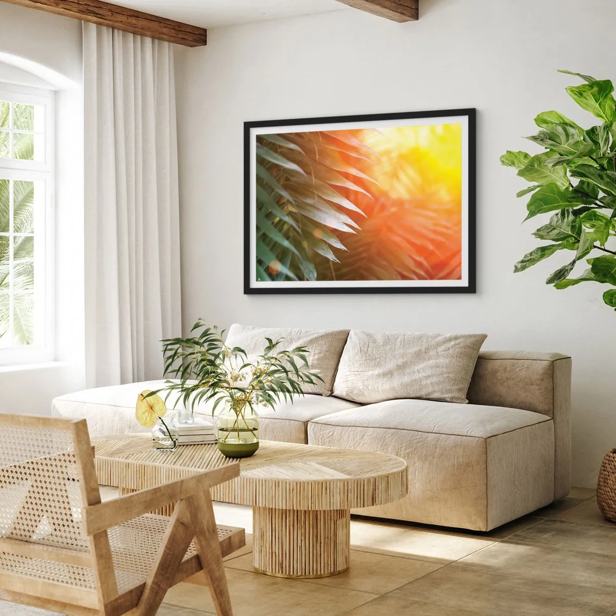 Poszter fehér keretben - Reggel a dzsungelben - 40x30 cm