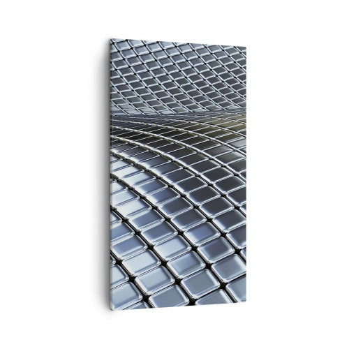 Vászonkép - Fémes ezüst hullám - 45x80 cm