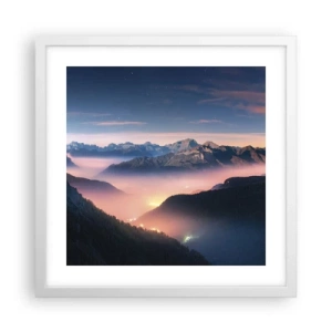 Poszter fekete keretben - Fény a völgyekben - 40x40 cm