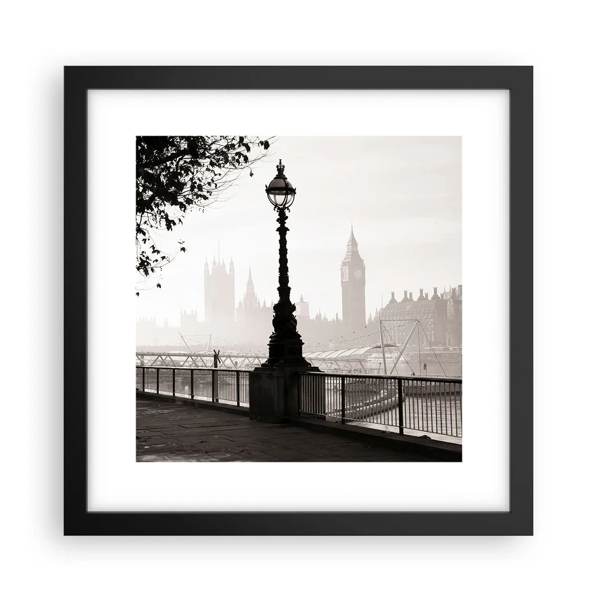 Poszter fehér keretben - Londoni reggel - 30x30 cm