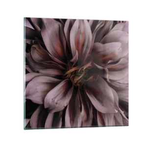 Üveg kép - Virágos szív - 60x60 cm