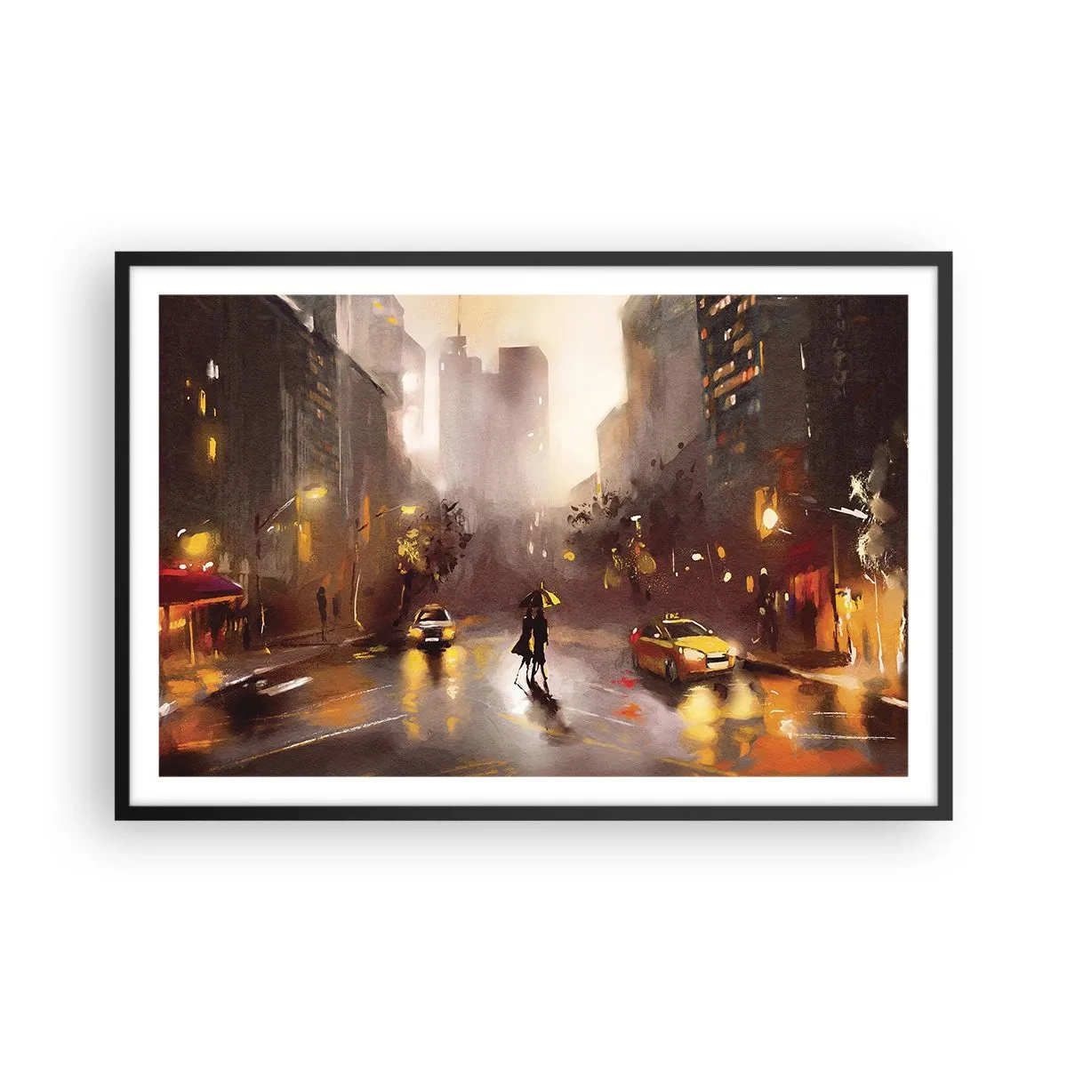 Poszter fehér keretben - New York fényében - 91x61 cm