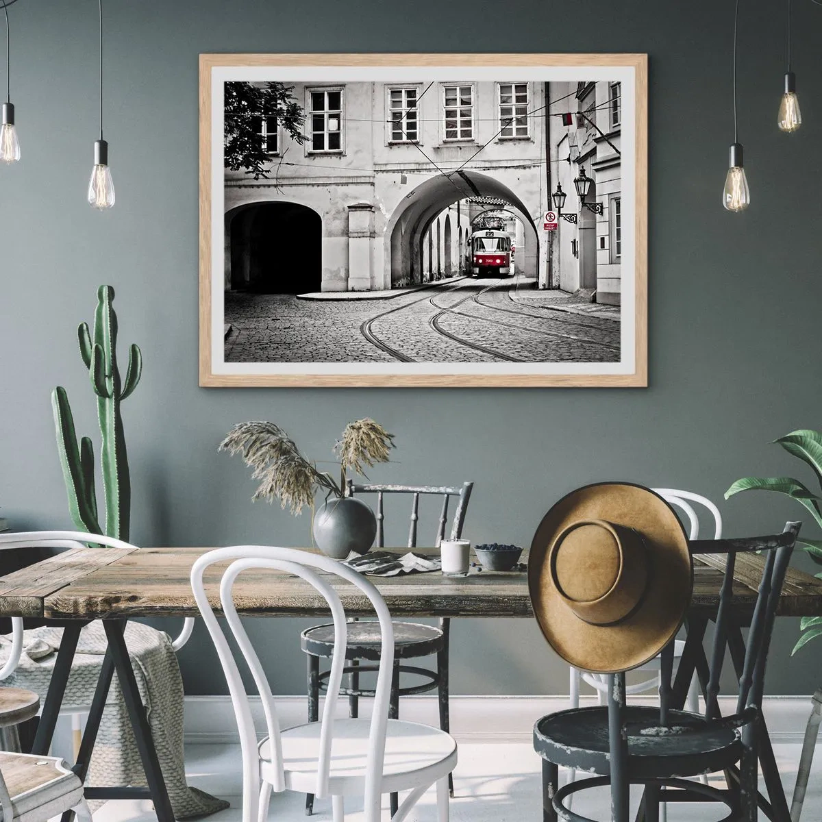 Poszter világos tölgy keretben - A város labirintusán keresztül - 40x30 cm