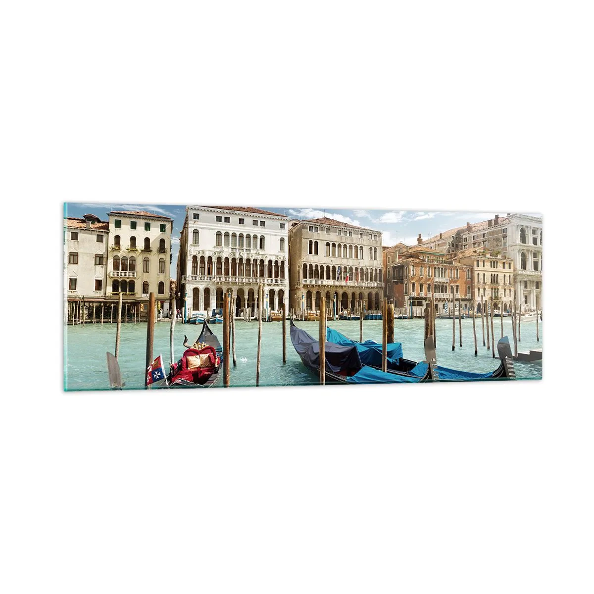 Üveg kép - Paloták kékben - 90x30 cm