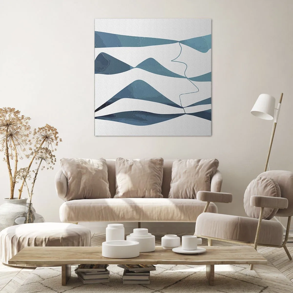 Vászonkép - Absztrakció: egy türkizkék összetétel - 50x50 cm