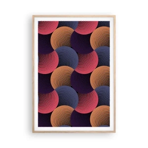 Poszter világos tölgy keretben - Körkörös ritmusban - 70x100 cm
