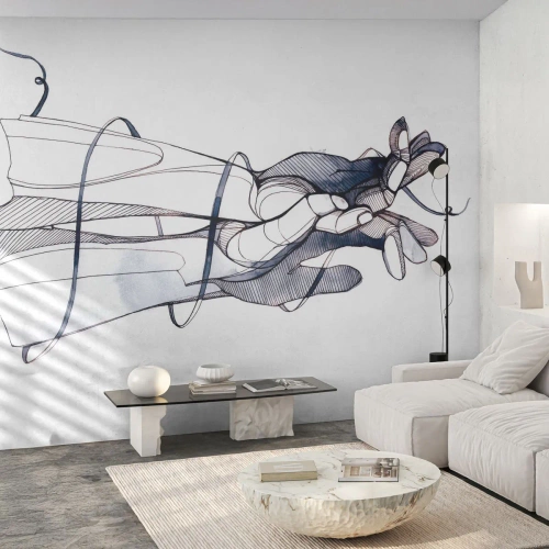 Fotótapéta Standard Eco - Érintés tanulmányozása - Absztrakció, Kezek, Grafika - 300x210 cm