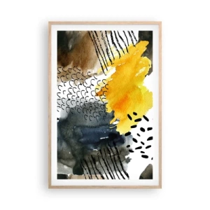 Poszter világos tölgy keretben - Az elemek találkozása - 61x91 cm