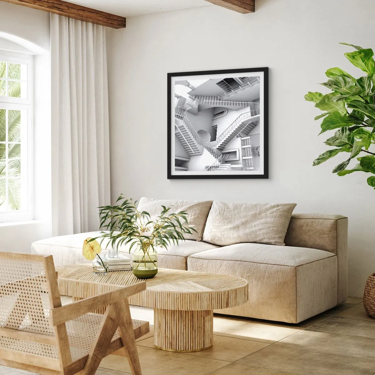 Poszter fehér keretben - A tér paradoxonjai - 60x60 cm