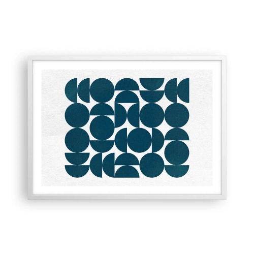 Poszter fekete keretben - Körök és félkörök - 70x50 cm