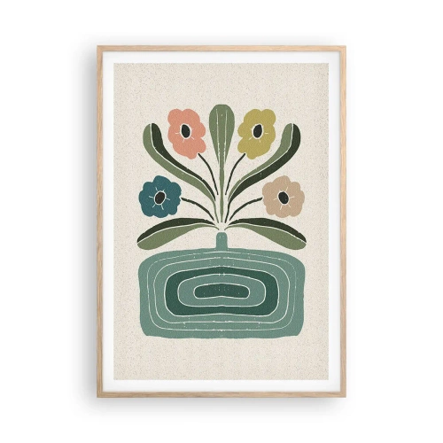 Poszter világos tölgy keretben - Szimmetrikus csokor - 70x100 cm