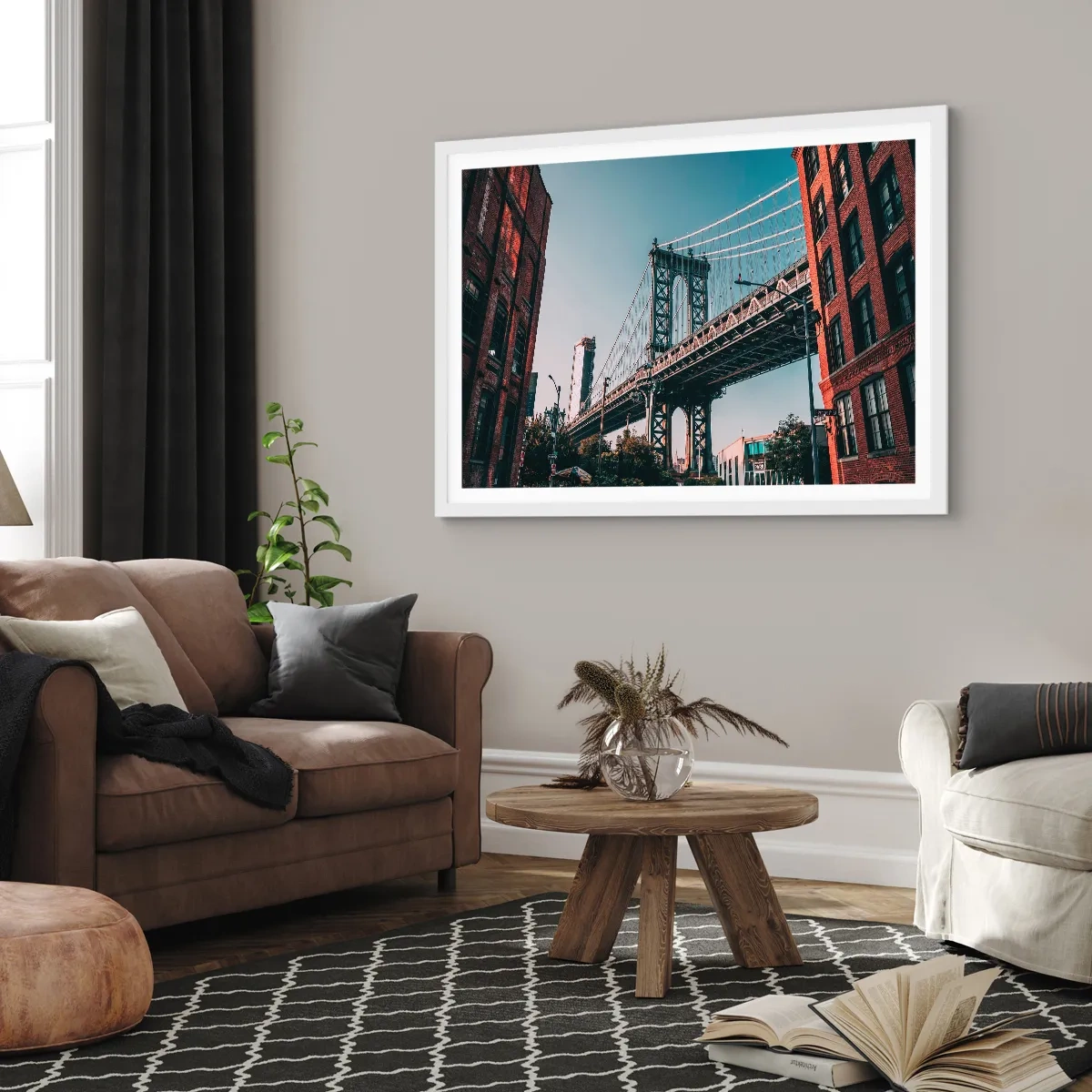 Poszter fekete keretben - A város hullámai fölött - 100x70 cm