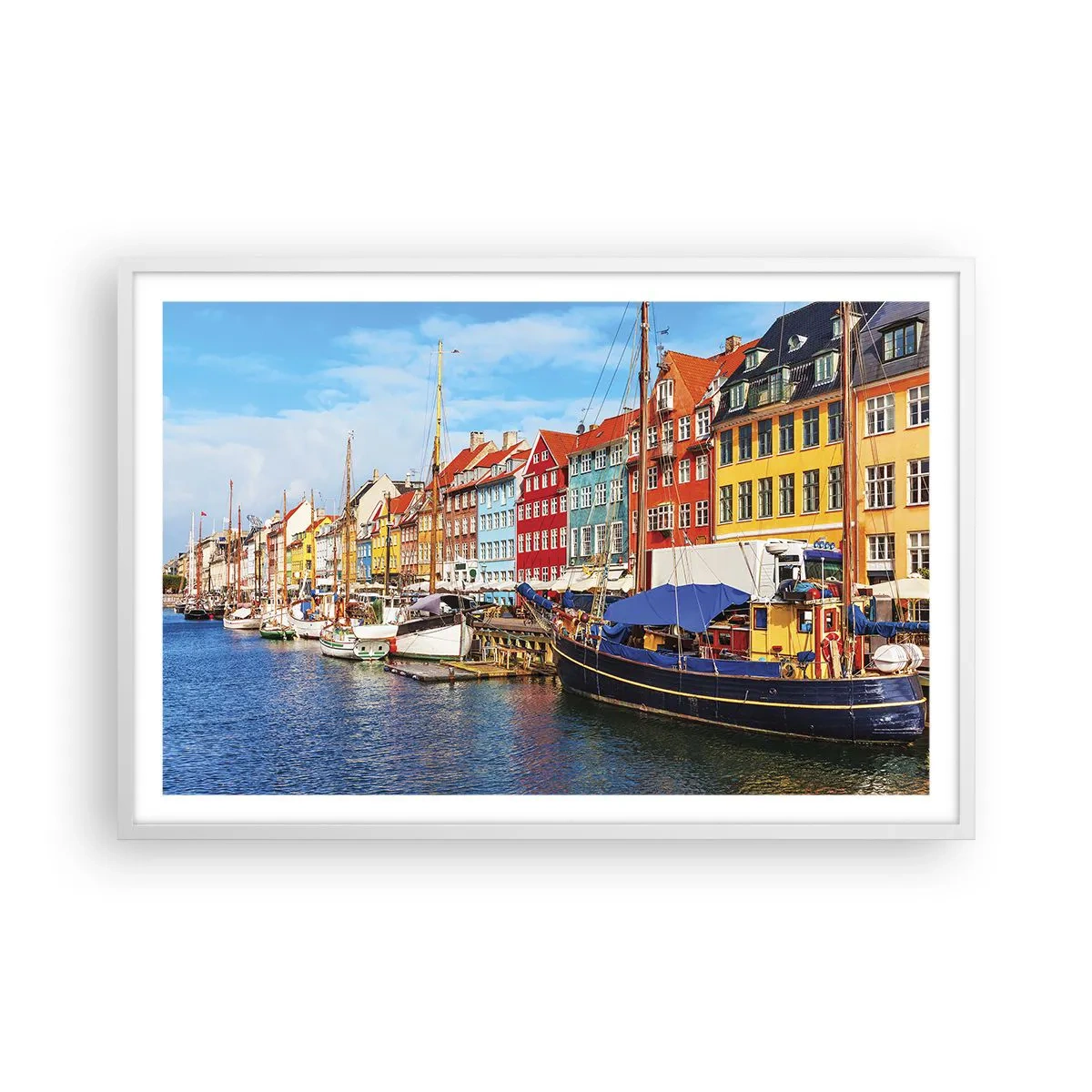 Poszter fekete keretben - Örömteli rakpart - 91x61 cm