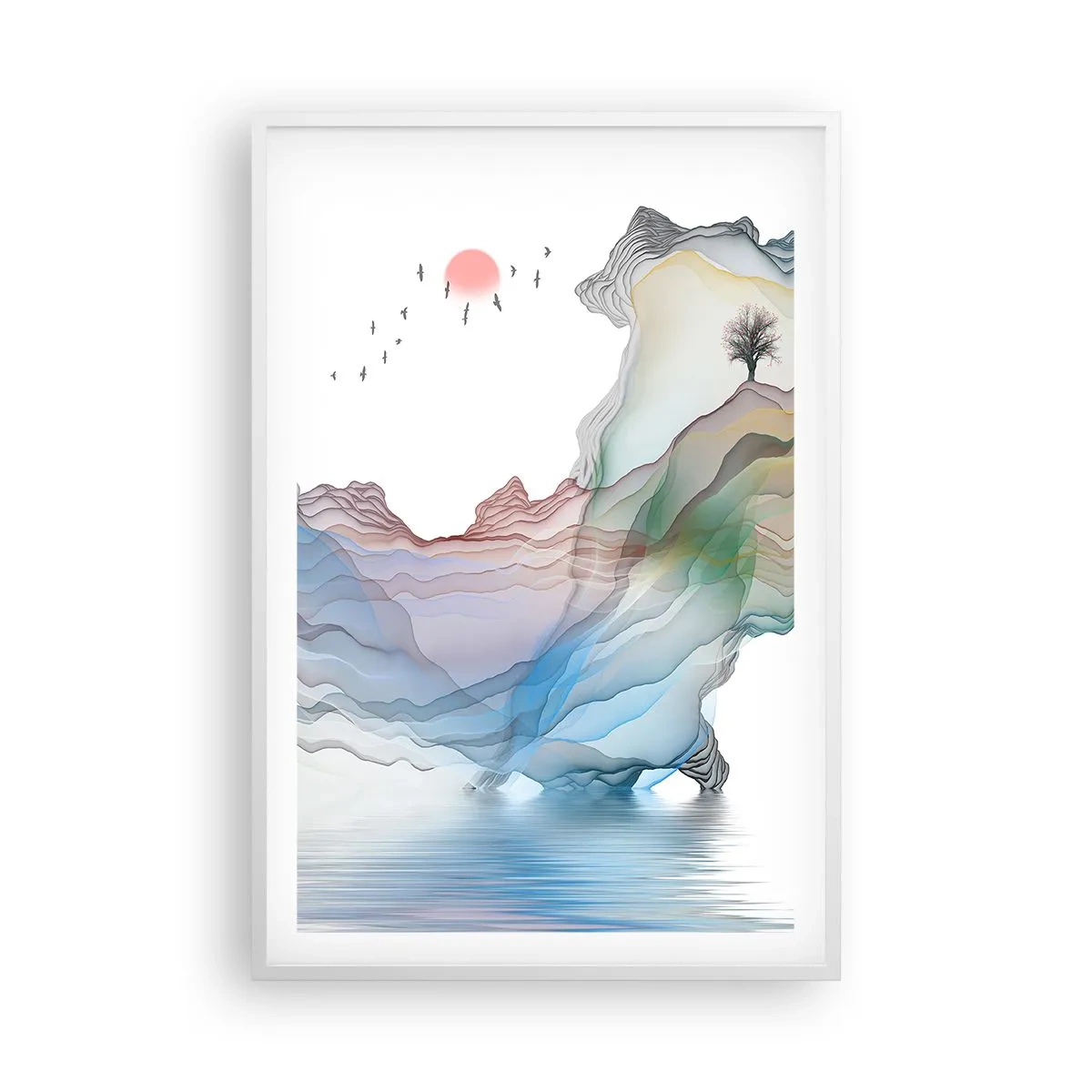 Poszter fekete keretben - A kristály hegyek felé - 61x91 cm