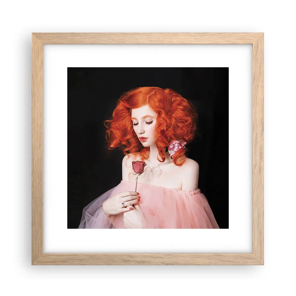 Poszter világos tölgy keretben - Barokk stílusban - 30x30 cm