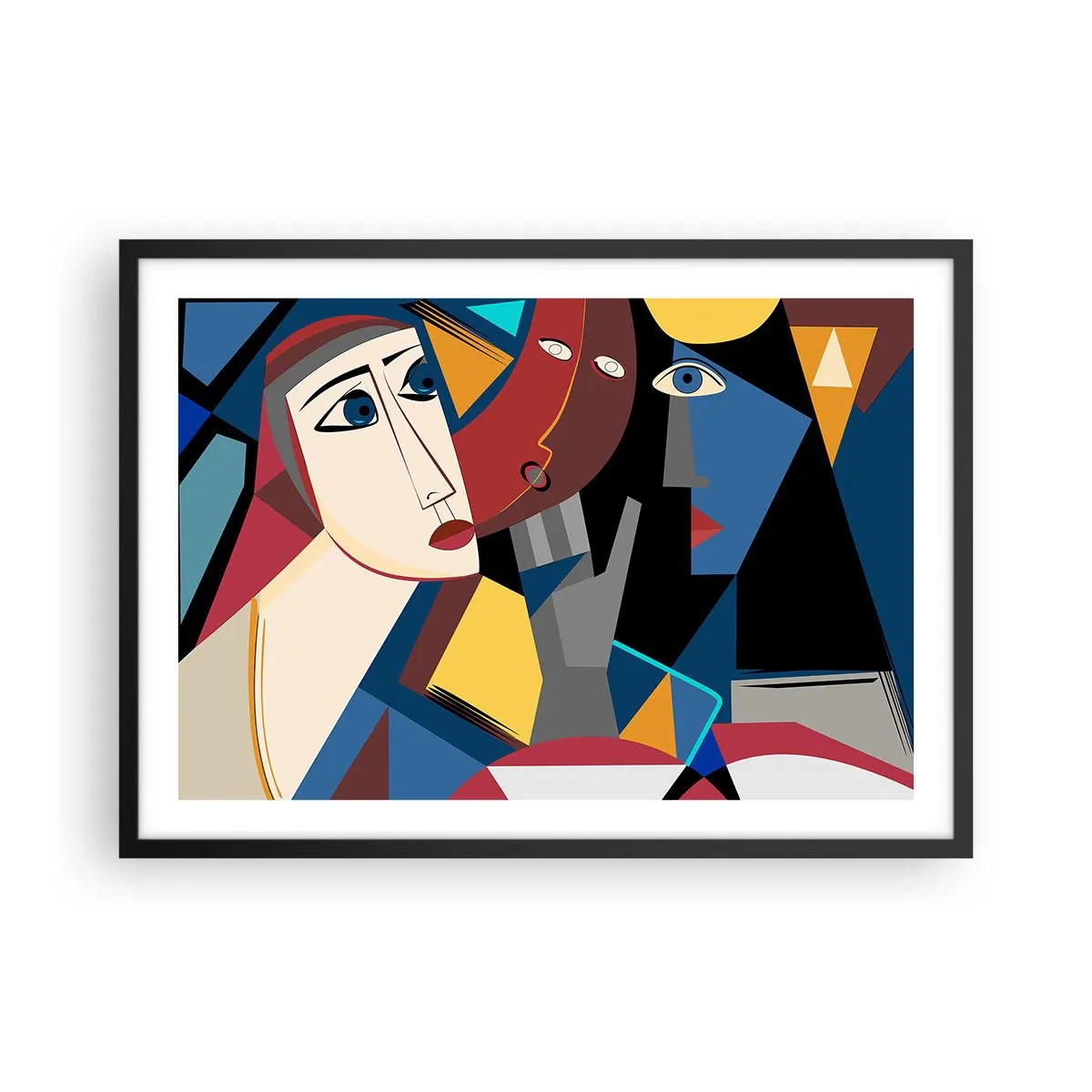 Poszter fehér keretben - Kubisták beszélgetése - 70x50 cm