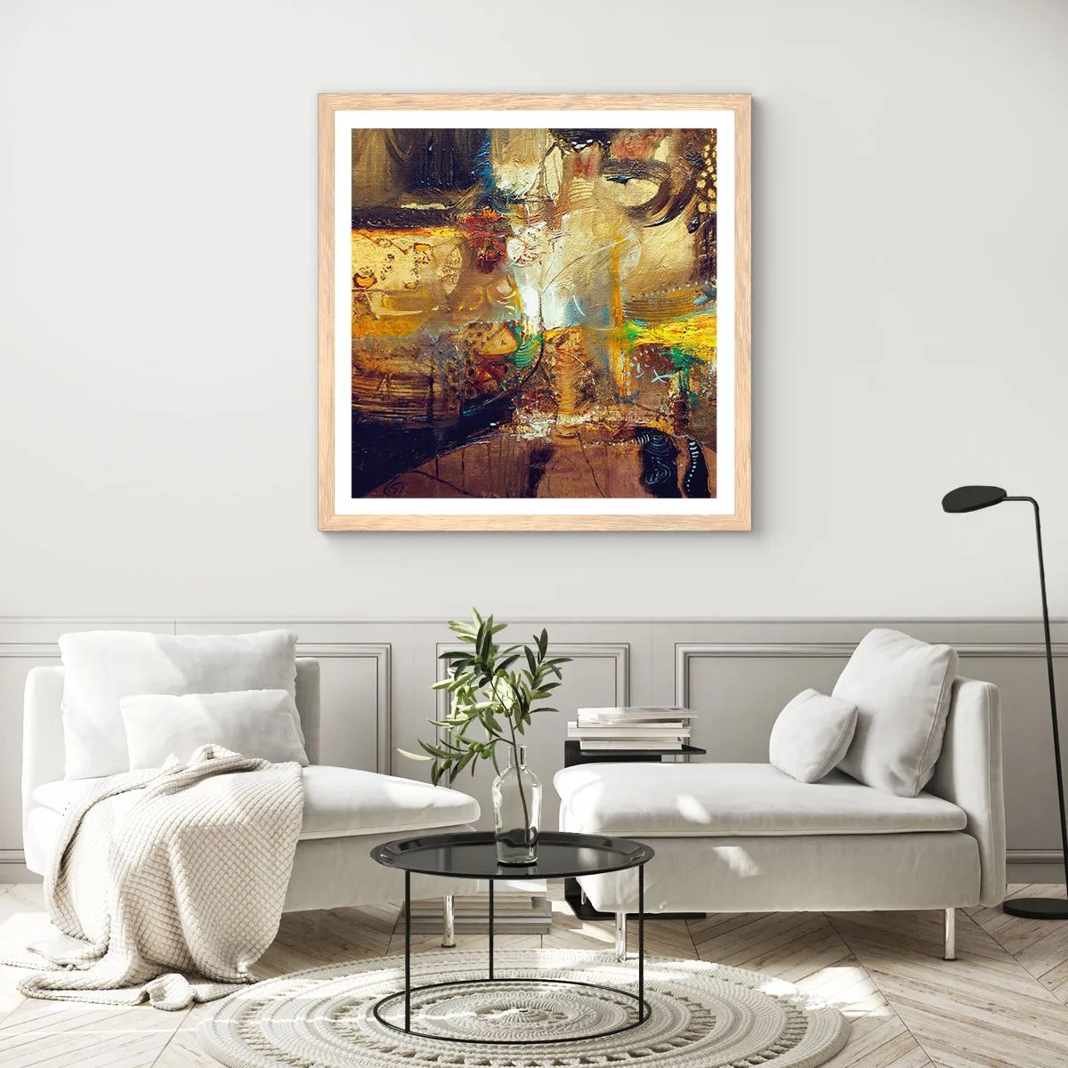 Poszter világos tölgy keretben - Hideg, melegebb,meleg - 60x60 cm