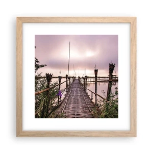 Poszter világos tölgy keretben - Nyugalom és csend Ázsiában - 30x30 cm