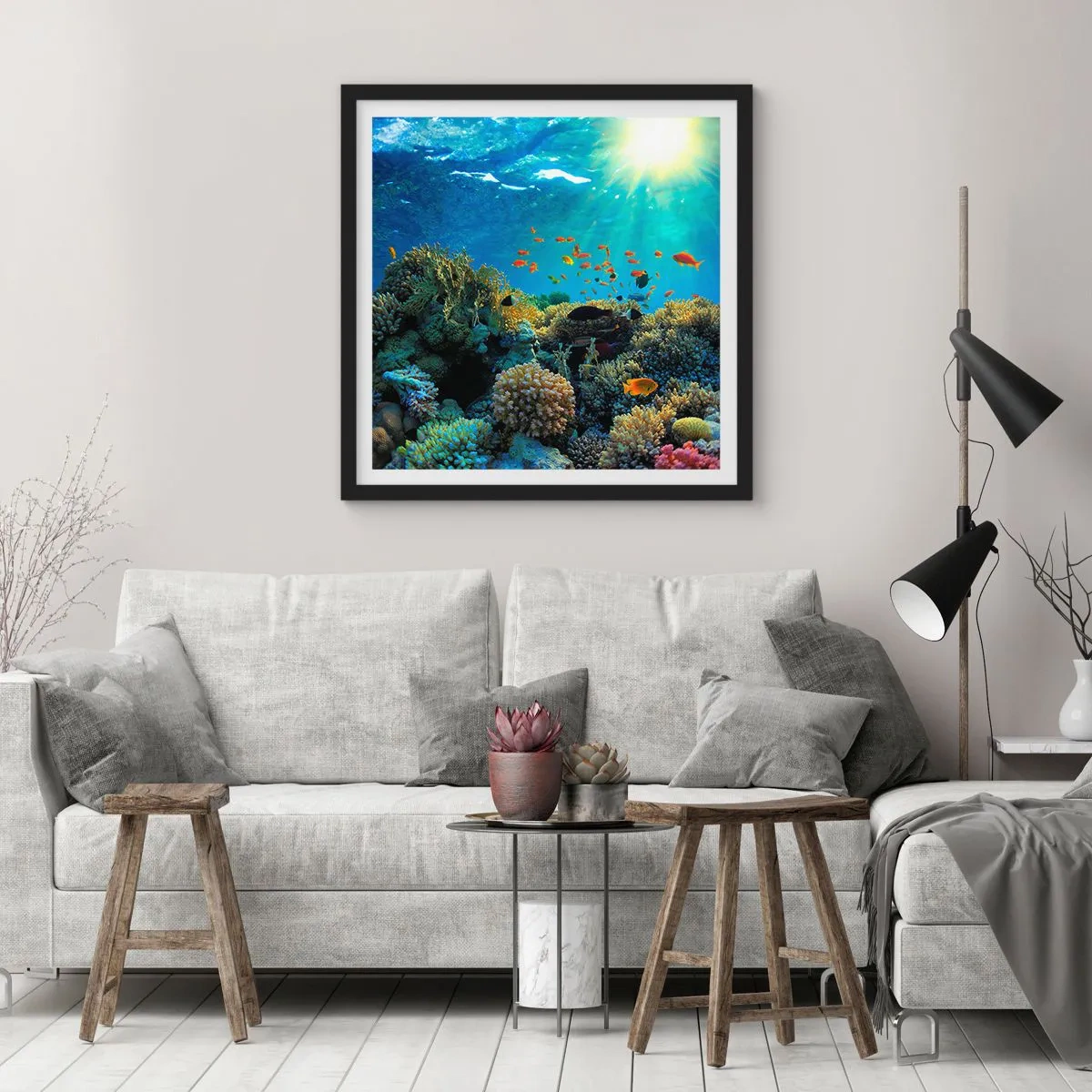 Poszter fehér keretben - Víz alatti kincsek - 60x60 cm