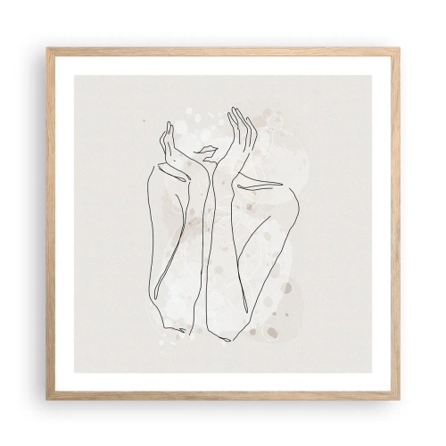 Poszter világos tölgy keretben - Várva-várt pillanat - 60x60 cm