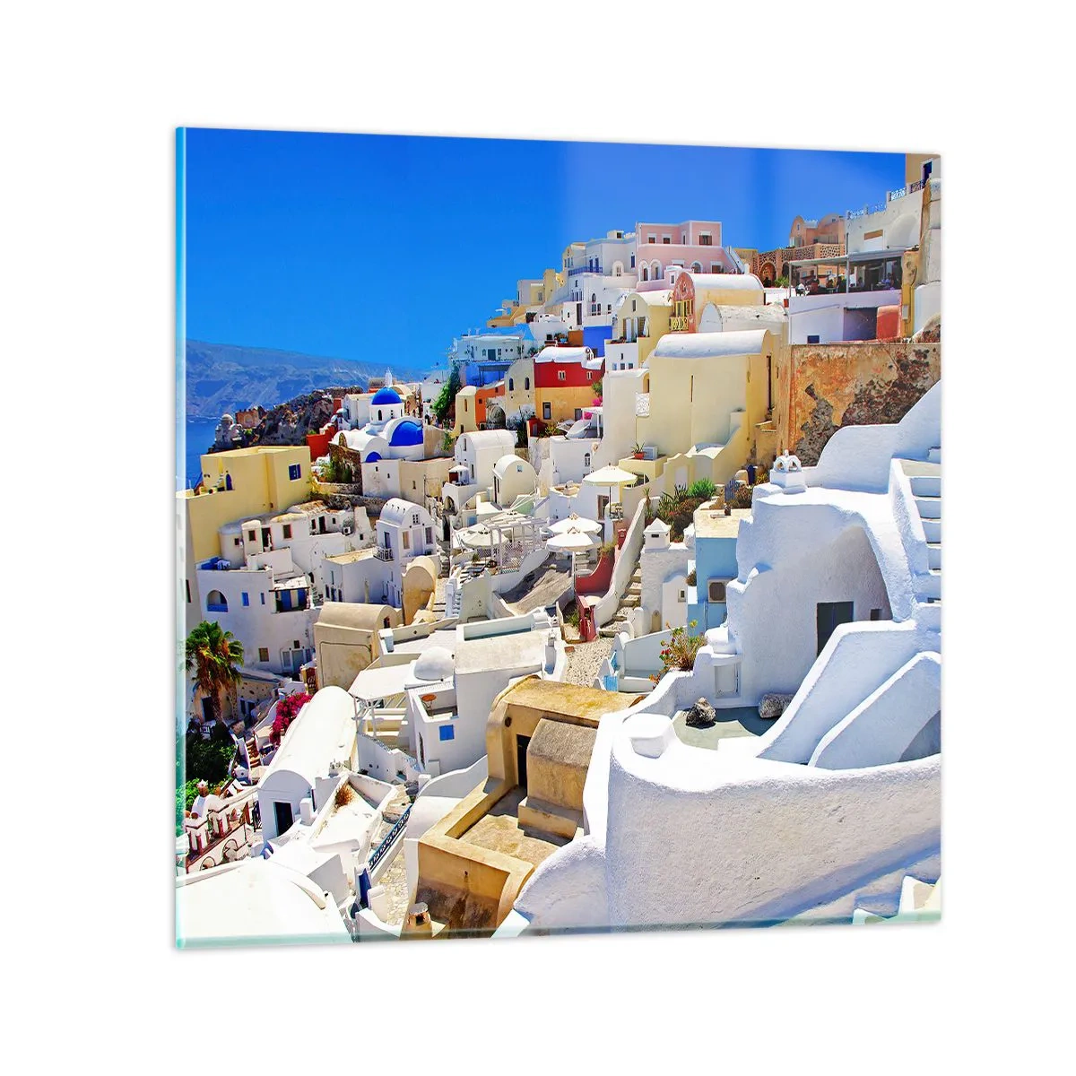 Üveg kép - Álom a görög nyárról - 70x70 cm