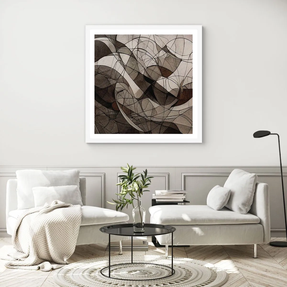 Poszter fekete keretben - A föld színeinek keringése - 60x60 cm