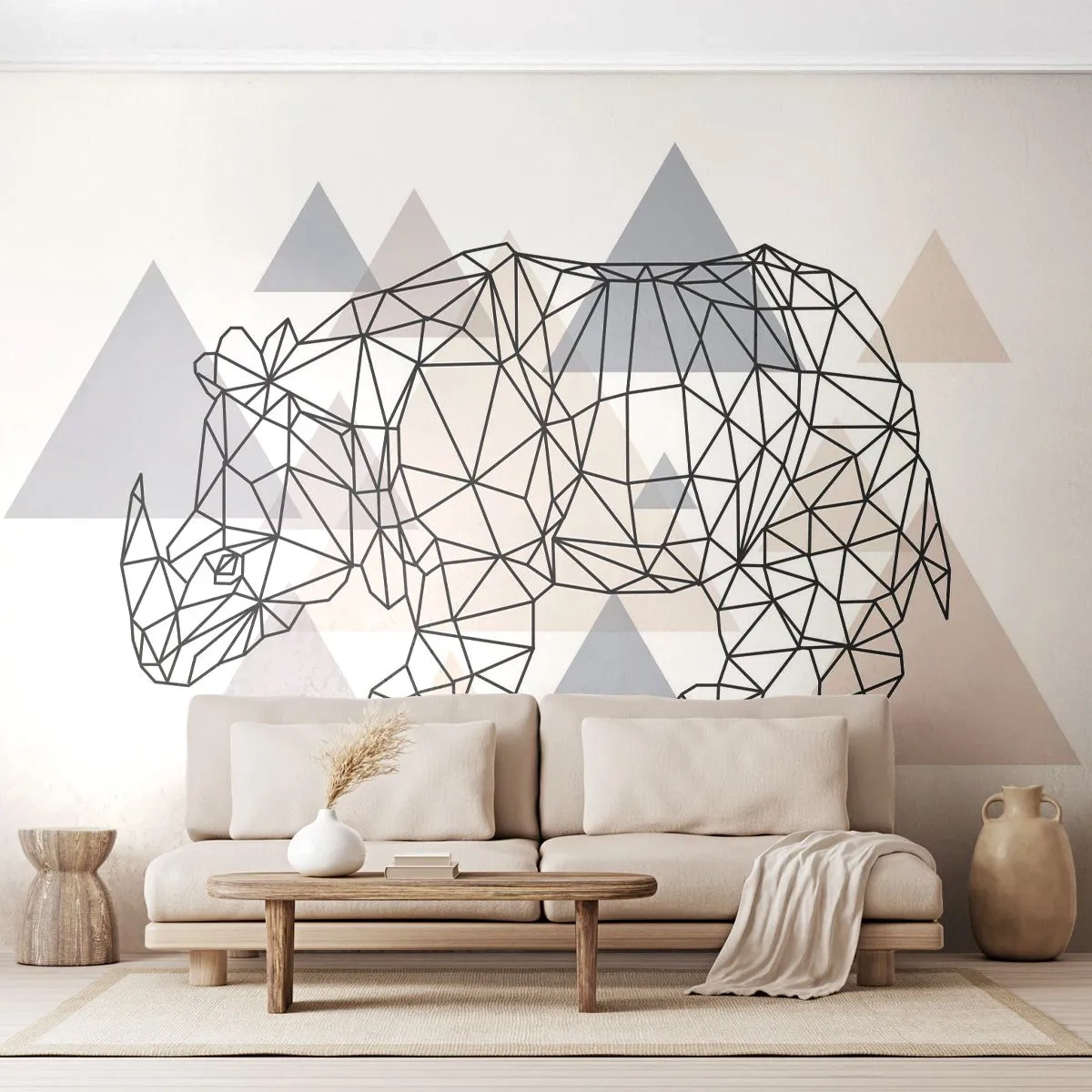 Fotótapéta Premium Sand - Az erő szerkezete - Absztrakció, Grafika, Orrszarvú - 100x70 cm