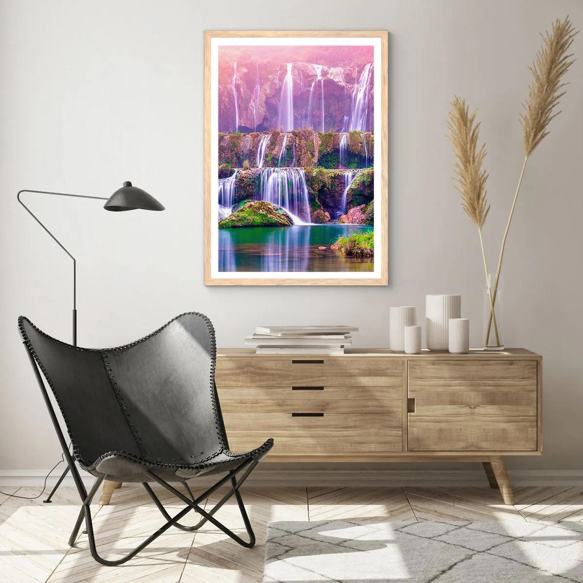 Poszter világos tölgy keretben - Lépcső a menybe - 30x40 cm