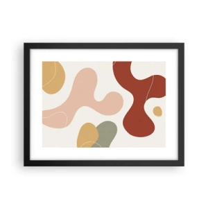 Poszter fehér keretben - Pöttyök vagy hullámok? - 40x30 cm