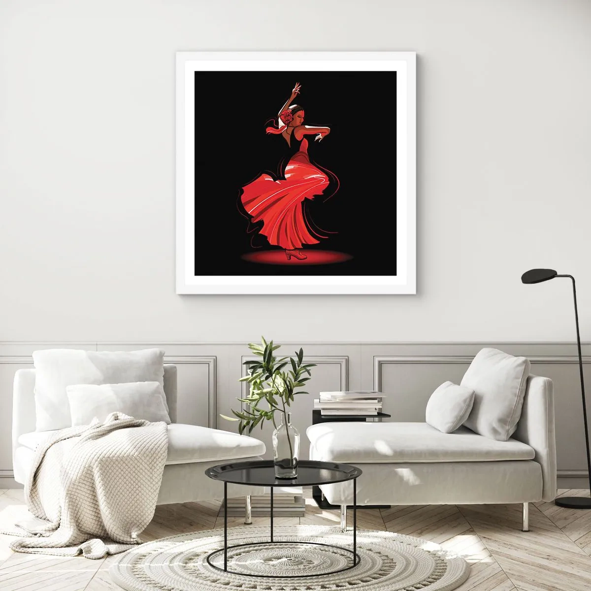 Poszter fekete keretben - A flamenco tüzes szelleme - 60x60 cm