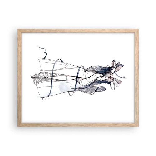 Poszter világos tölgy keretben - Érintés tanulmányozása - 50x40 cm