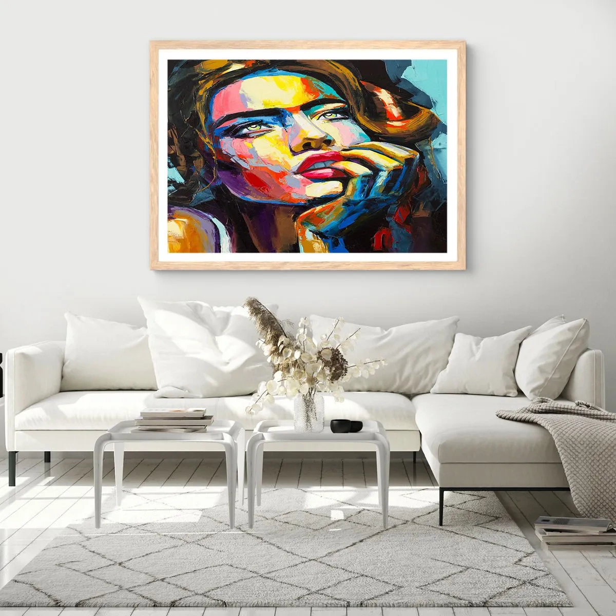 Poszter világos tölgy keretben - Az álmok úgy repülnek az égen, mint a madarak - 50x40 cm