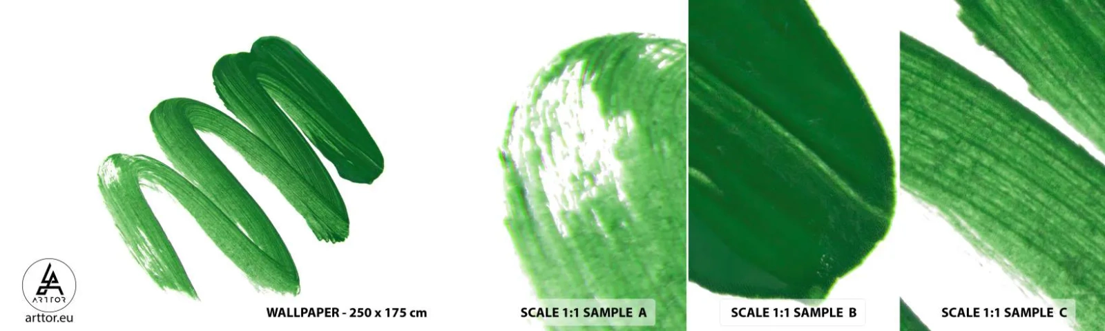 Fotótapéta Minta Standard Eco - Egy zöld vicc - Festék, Minimalizmus, Absztrakció - 100x30 cm