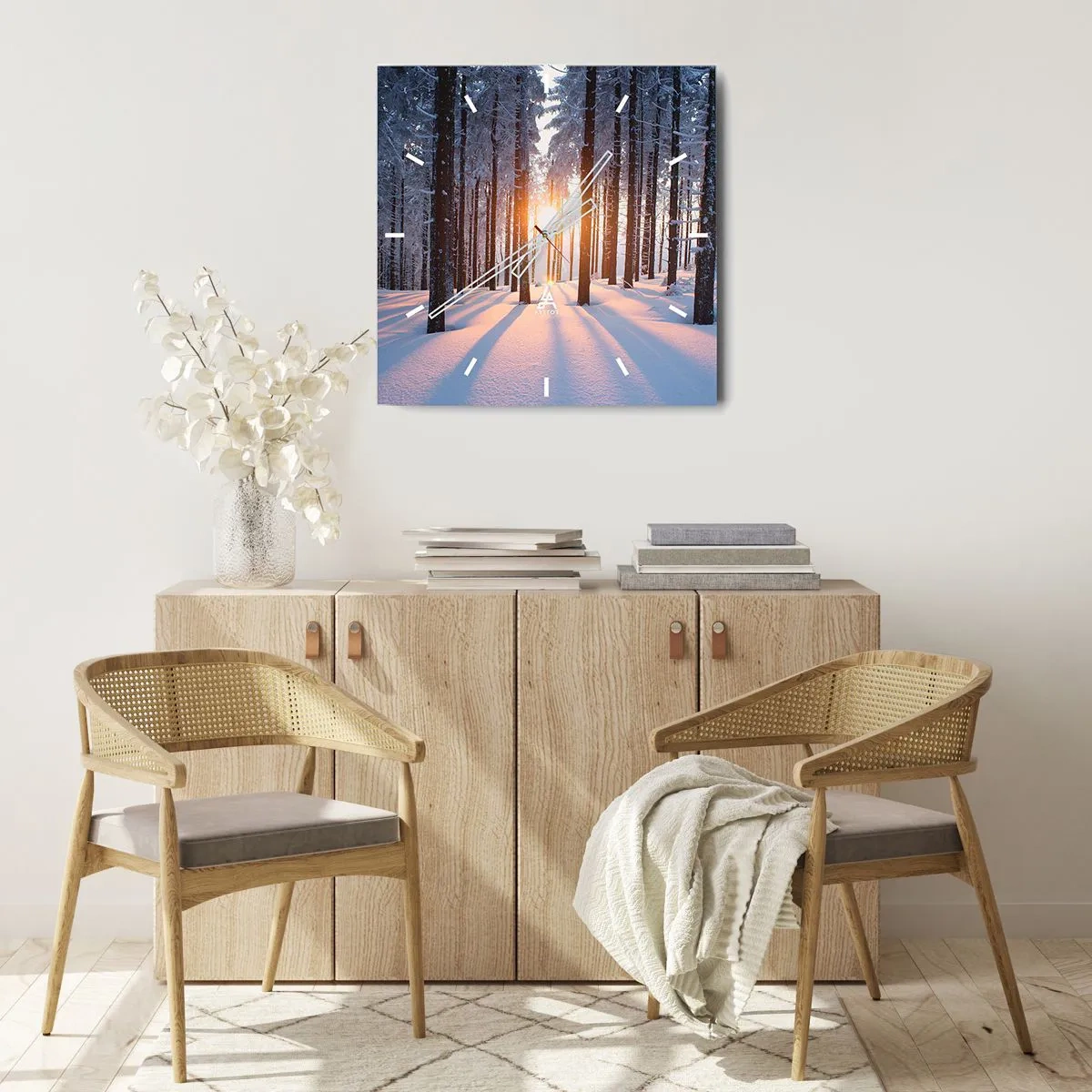 Falióra, Óra - Egyértelműen fekete-fehéren - 30x30 cm