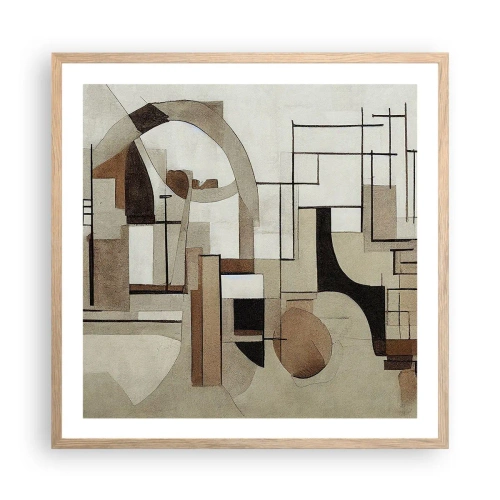 Poszter világos tölgy keretben - Városkép 2.0 - 60x60 cm