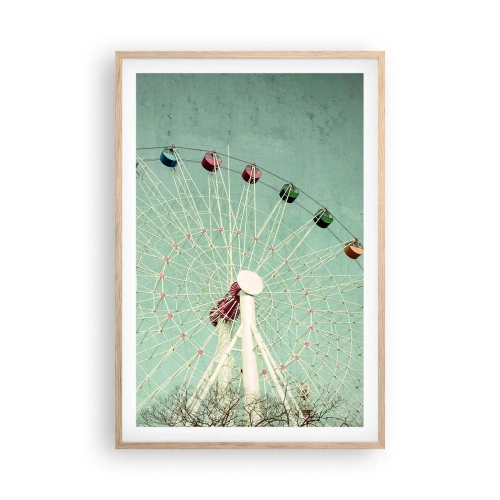 Poszter világos tölgy keretben - Gyere játszani - 61x91 cm