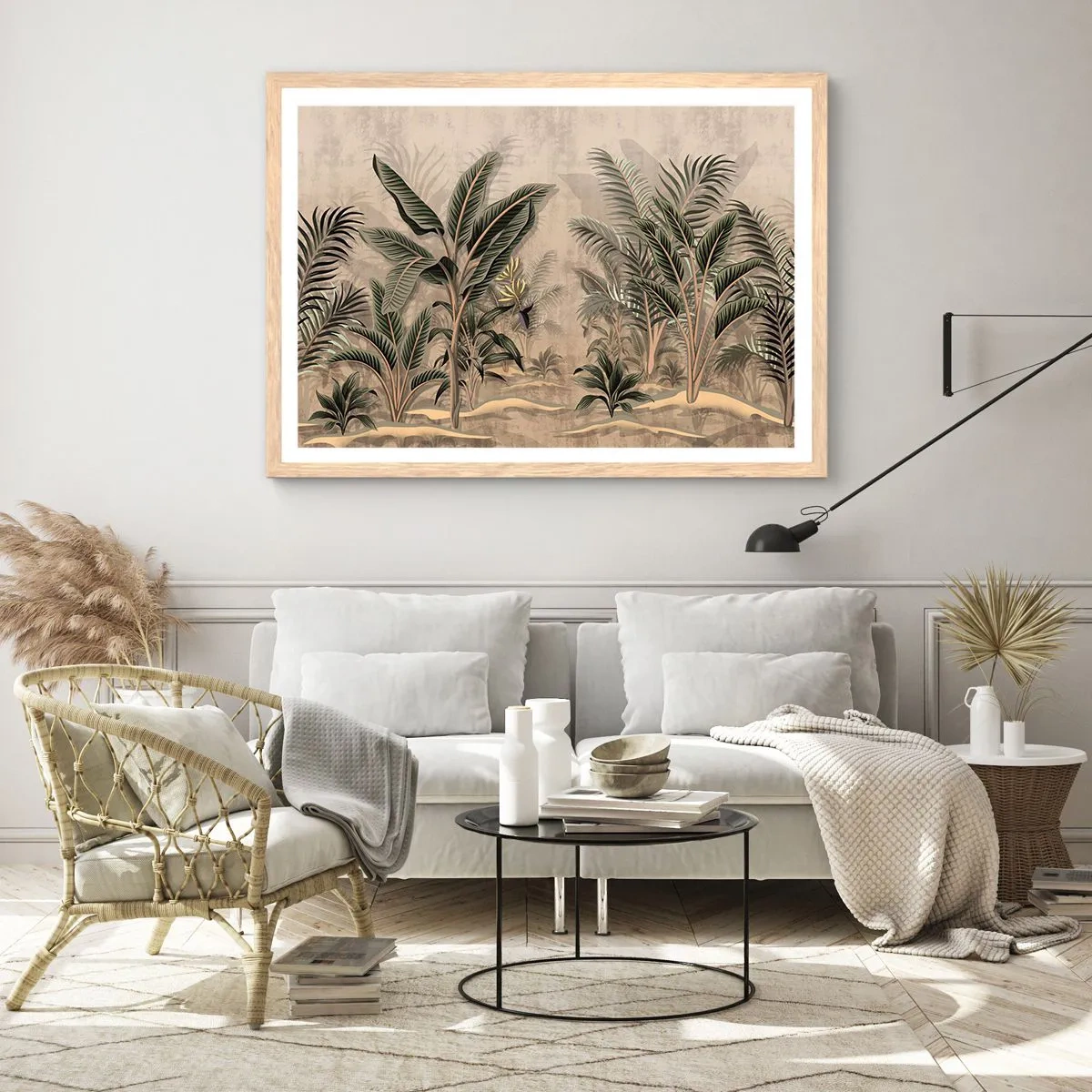 Poszter világos tölgy keretben - Gyarmati stílusú metszet - 40x30 cm