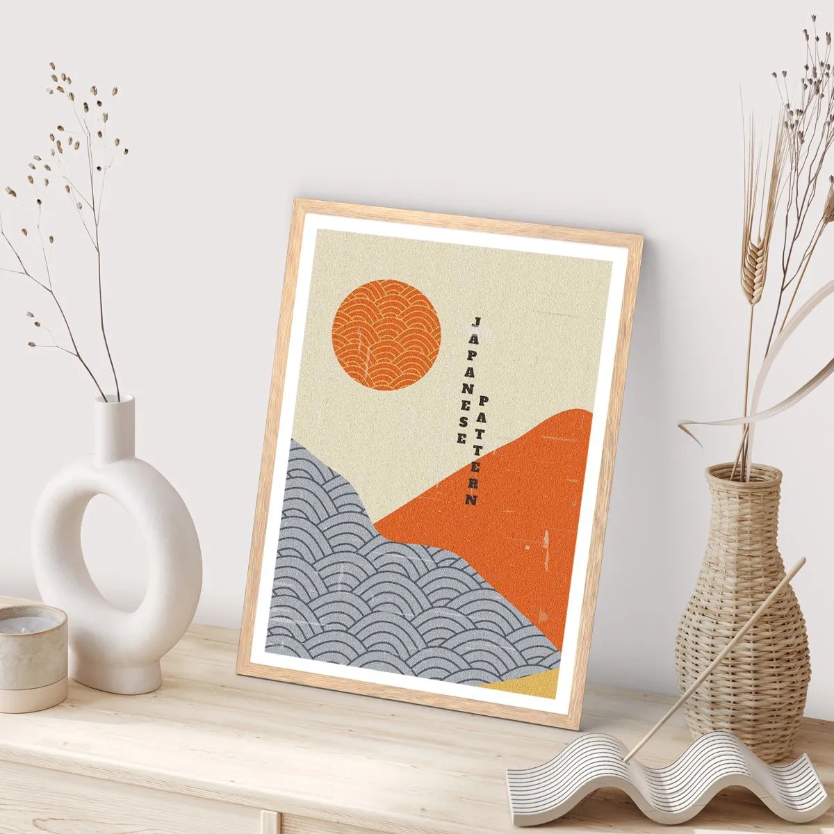 Poszter világos tölgy keretben - A japán szellemben - 40x50 cm