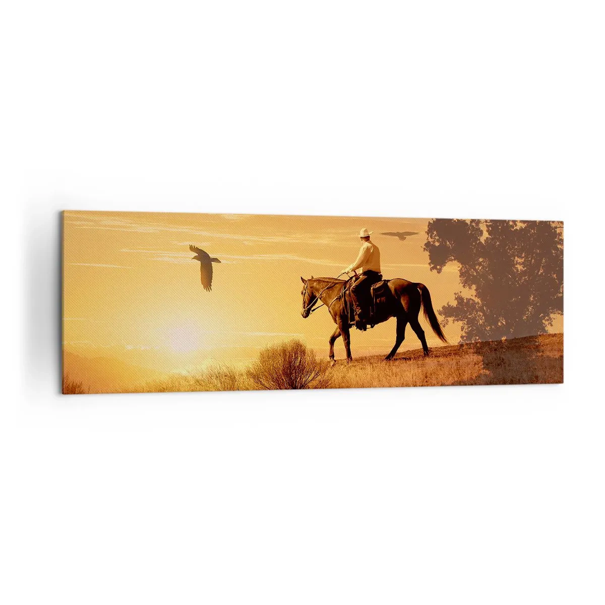 Vászonkép - Egyedül a prérin keresztül - 160x50 cm