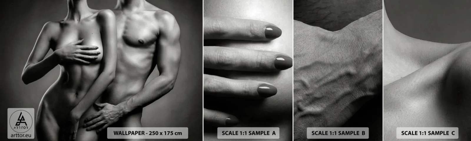 Fotótapéta Minta Öntapadós Deluxe Sticker - Ádám és Éva - Nő, Férfi, Test - 100x30 cm