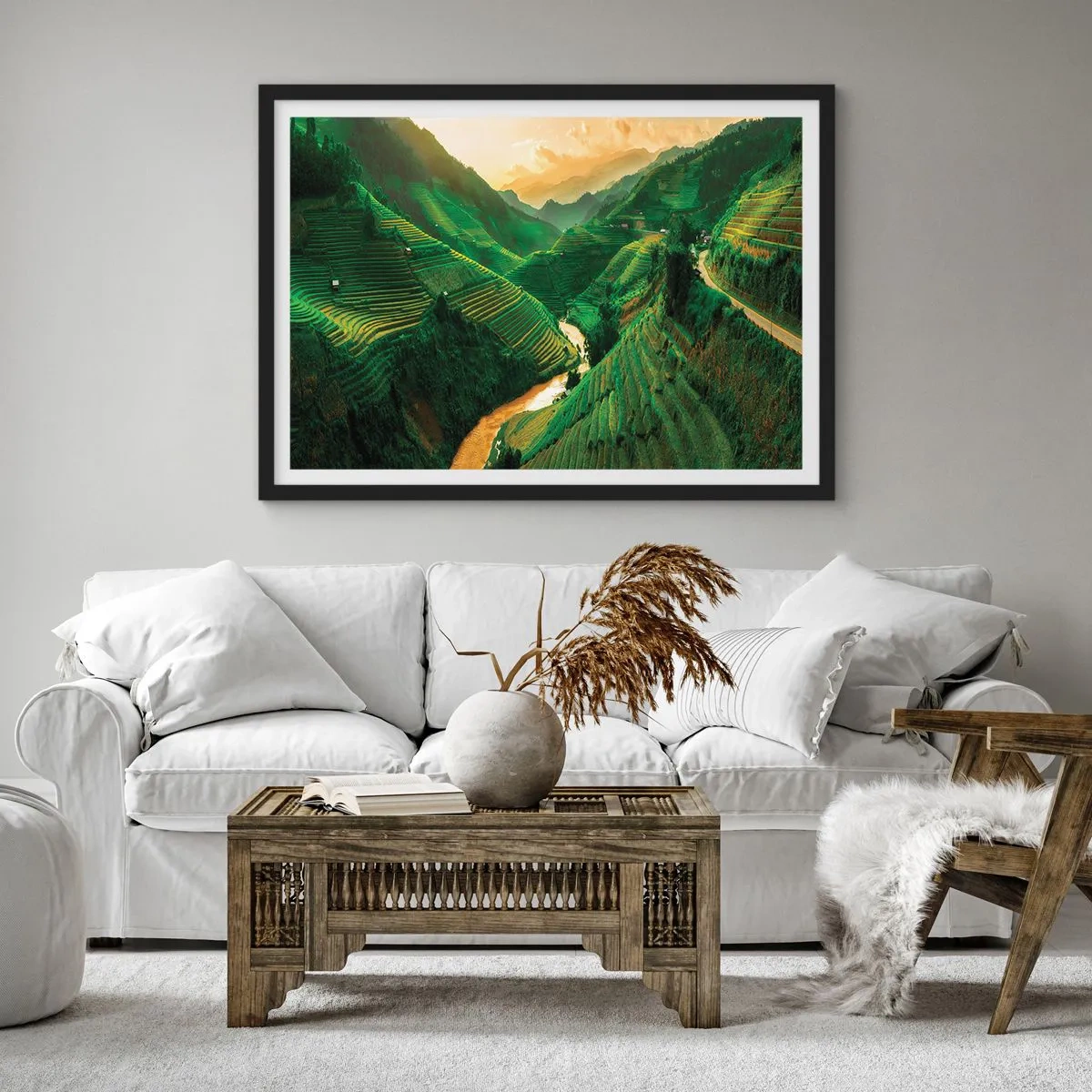 Poszter fehér keretben - Vietnámi völgy - 40x30 cm