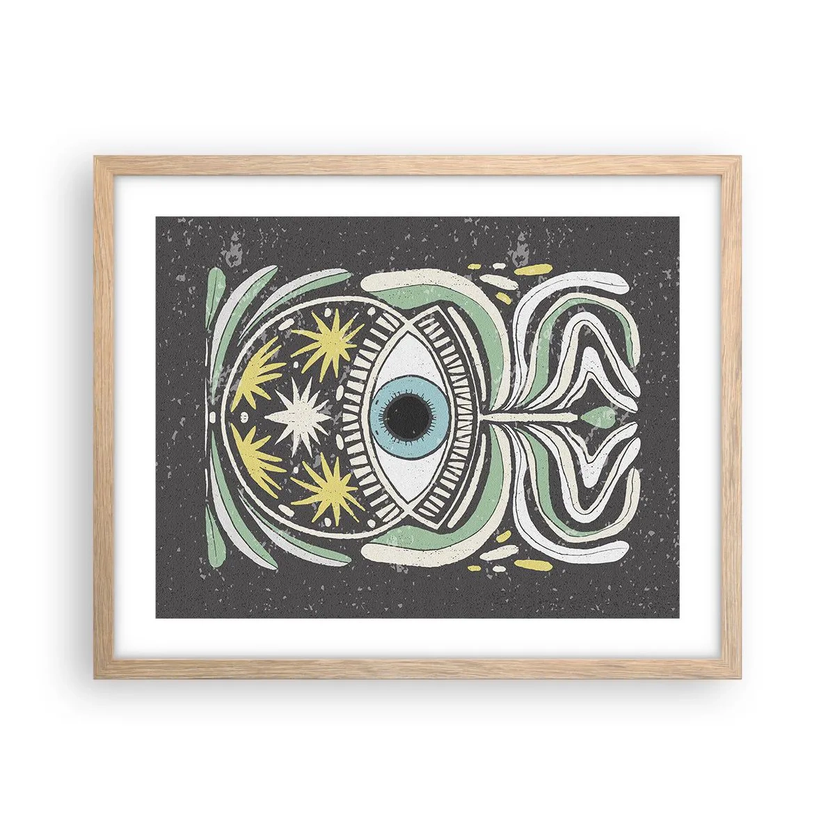 Poszter világos tölgy keretben - Törzsi rituálék - 50x40 cm