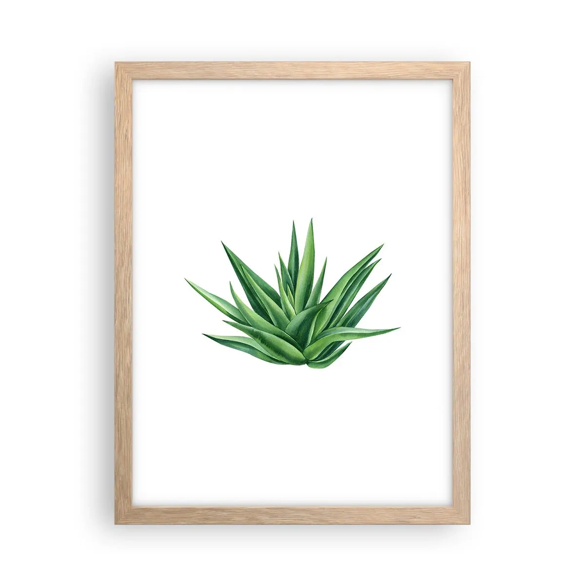 Poszter világos tölgy keretben - Zöld - erő - élet - 30x40 cm