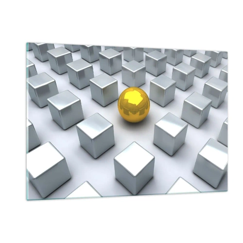 Üveg kép - Miért én? Geometriai összetétel - 120x80 cm