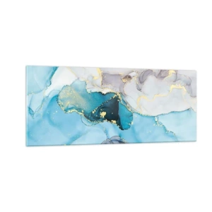 Üveg kép - Tanulmány a szürke és a türkiz találkozásáról - 100x40 cm
