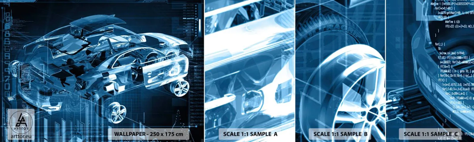 Fotótapéta Minta Öntapadós Deluxe Sticker - Mérnöki anatómia - Autóipari, Autó, Koncepció - 100x30 cm